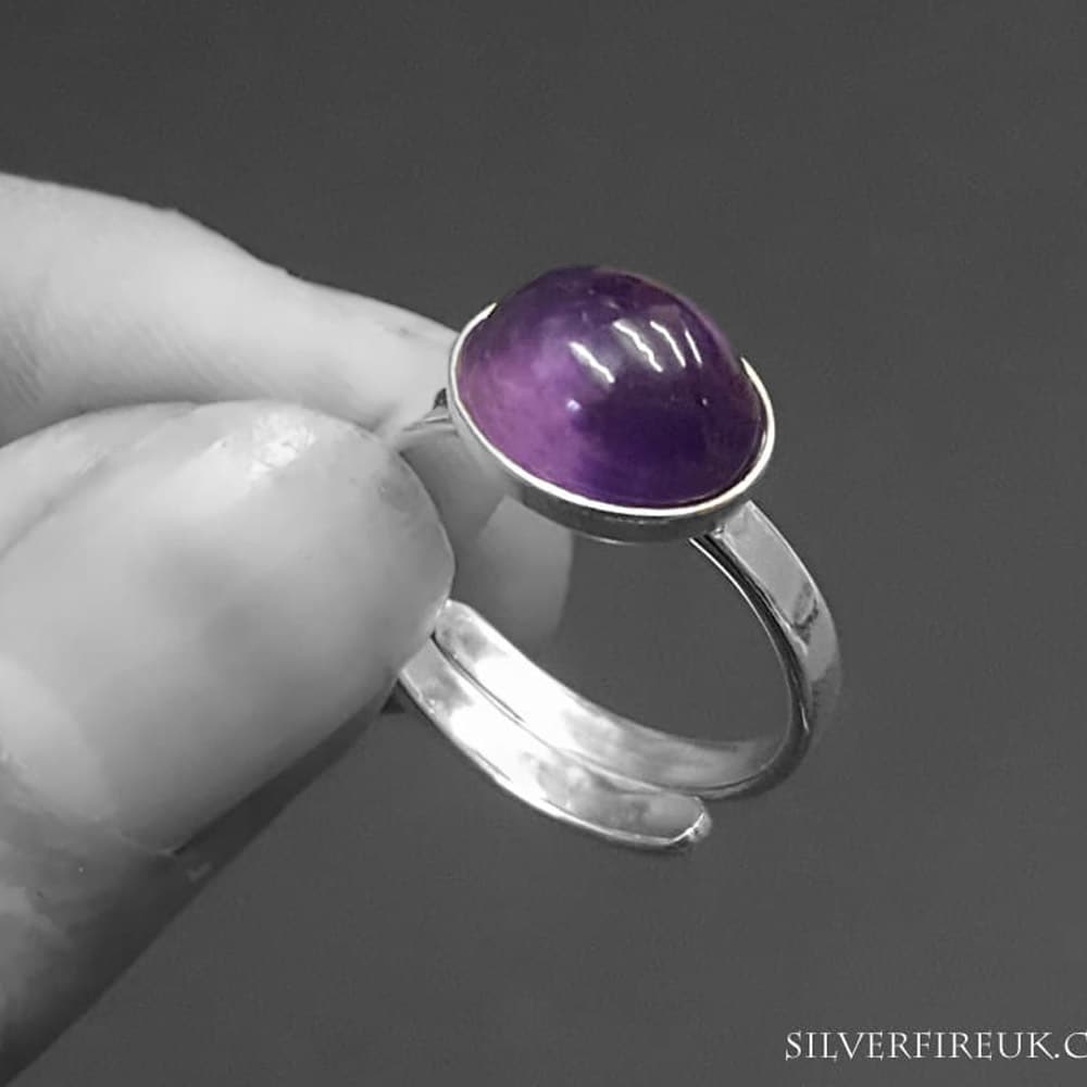 Sterling silver ring hot sale with amethyst stone