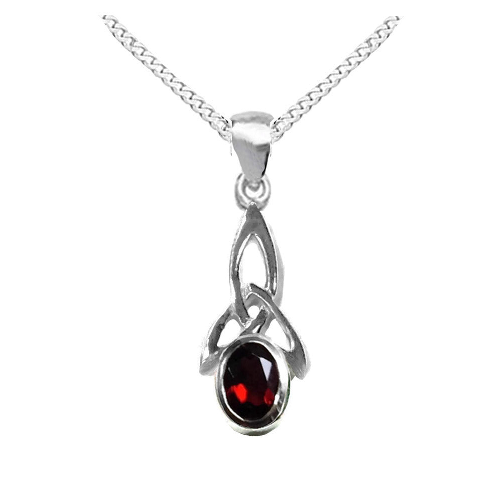 Silver on sale garnet necklace