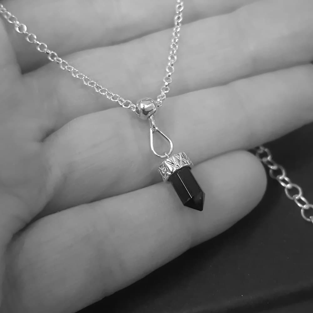 Small black tourmaline on sale pendant