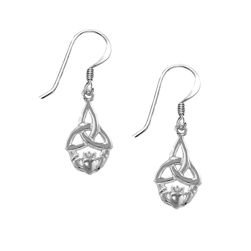 Sterling silver irish hot sale claddagh earrings