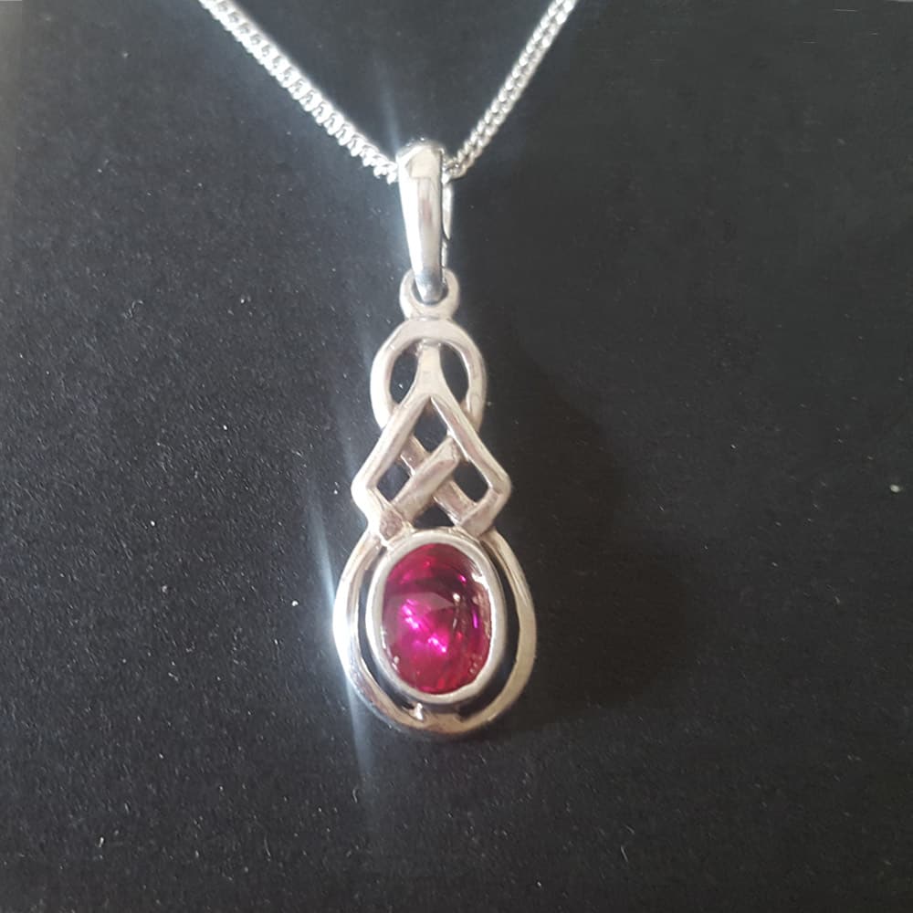 Silver on sale ruby necklace