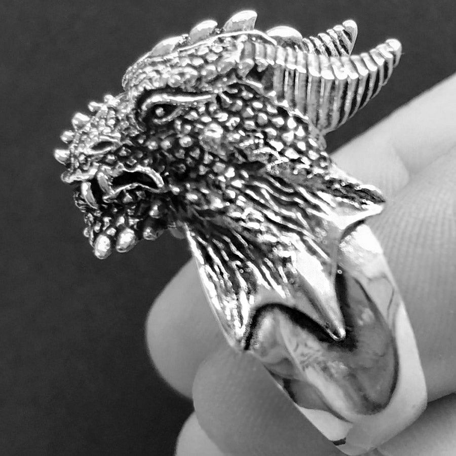 Sterling silver dragon on sale ring