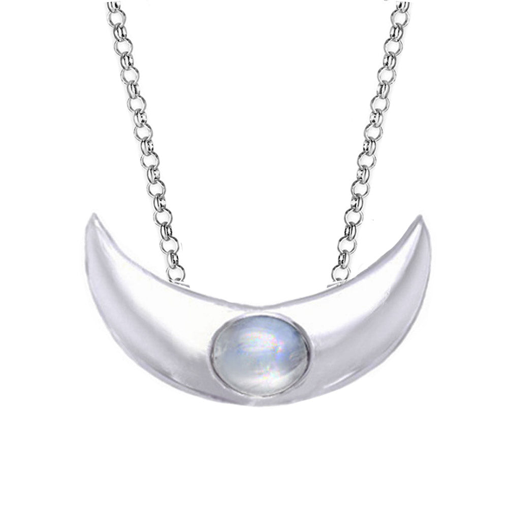 Silver crescent hot sale moon necklace