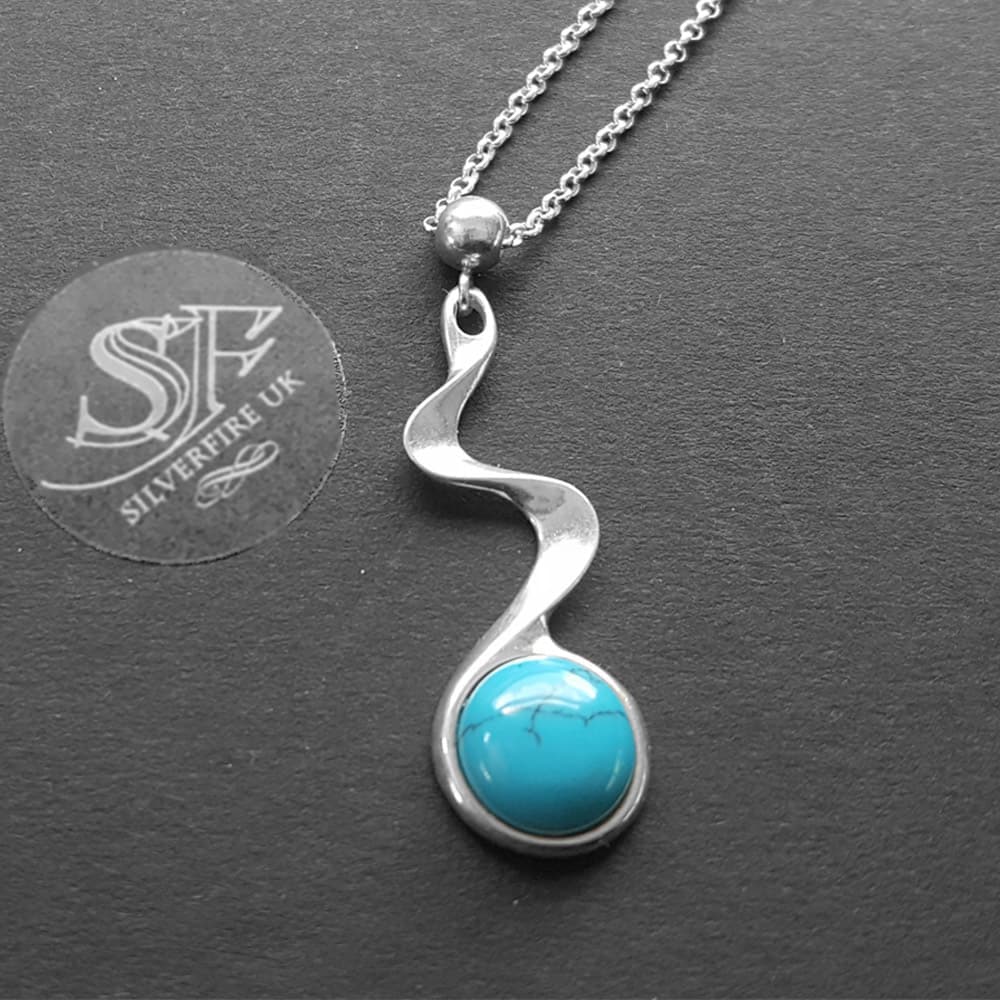 Sterling silver hot sale wave necklace