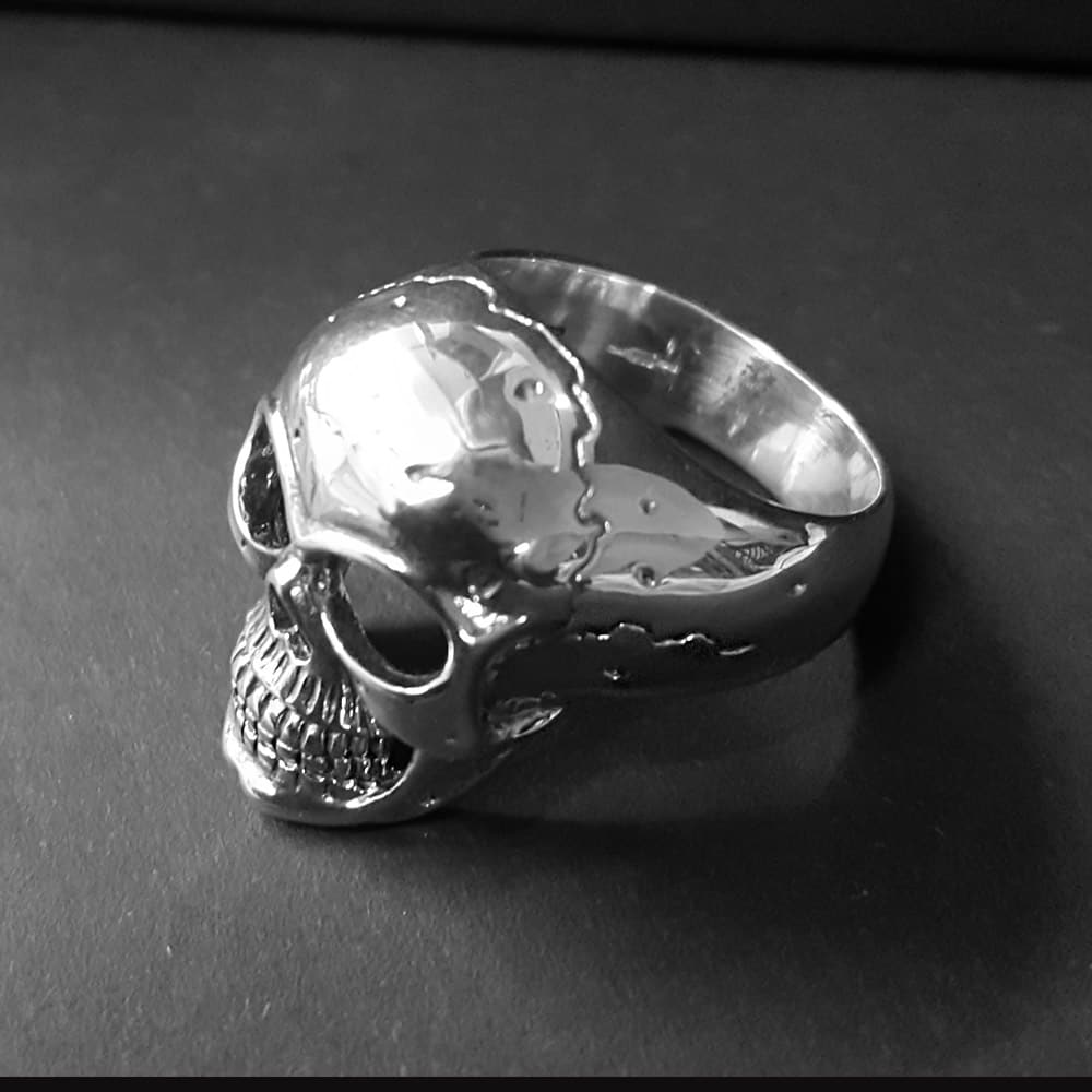 Mens stainless steel hot sale skull rings