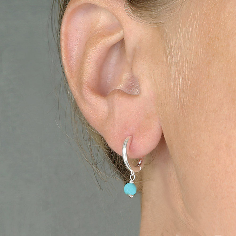 NEW: Turquoise Bead Huggie Earrings