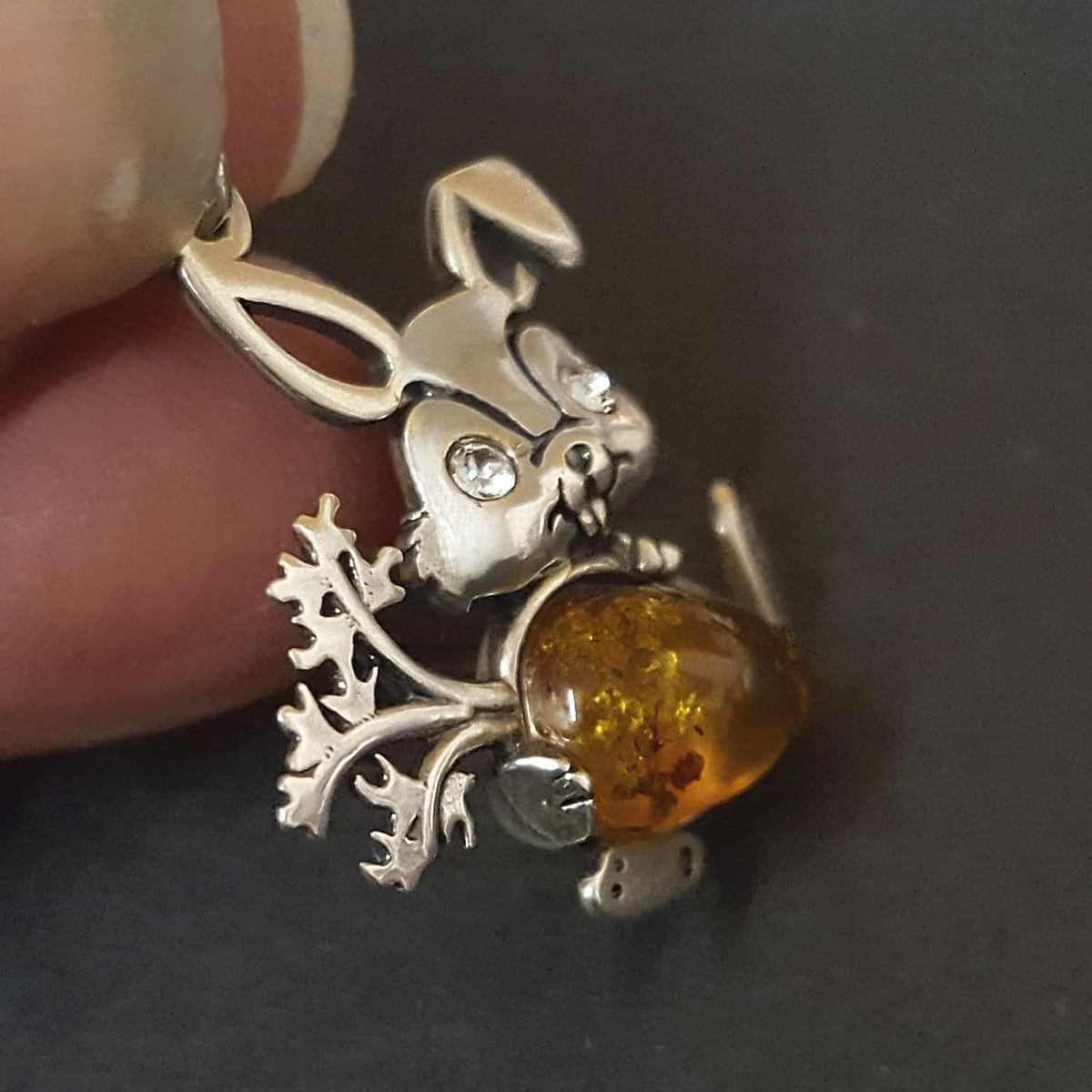 Bunny pendant rabbit necklace with carrot 