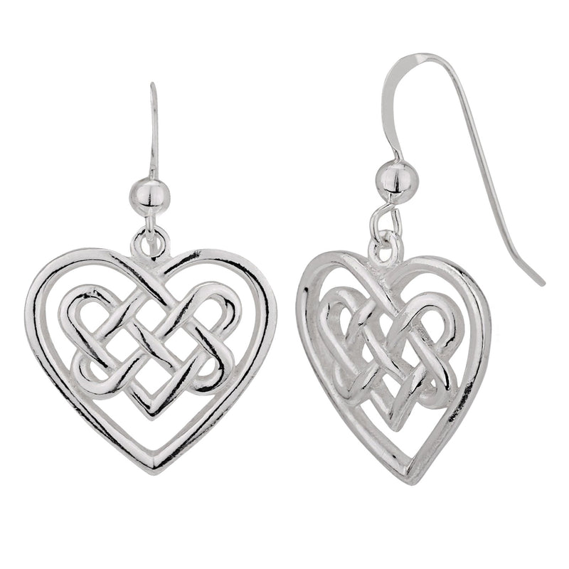 Celtic heart earrings love knot