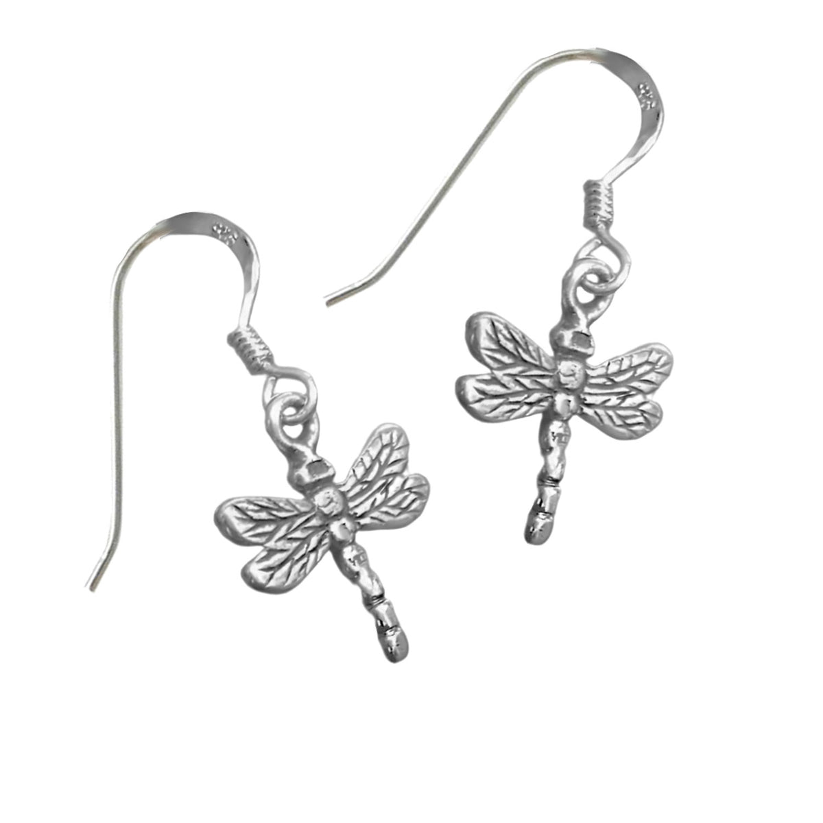 dragonfly dangle earrings, sterling silver dragonfly jewellery