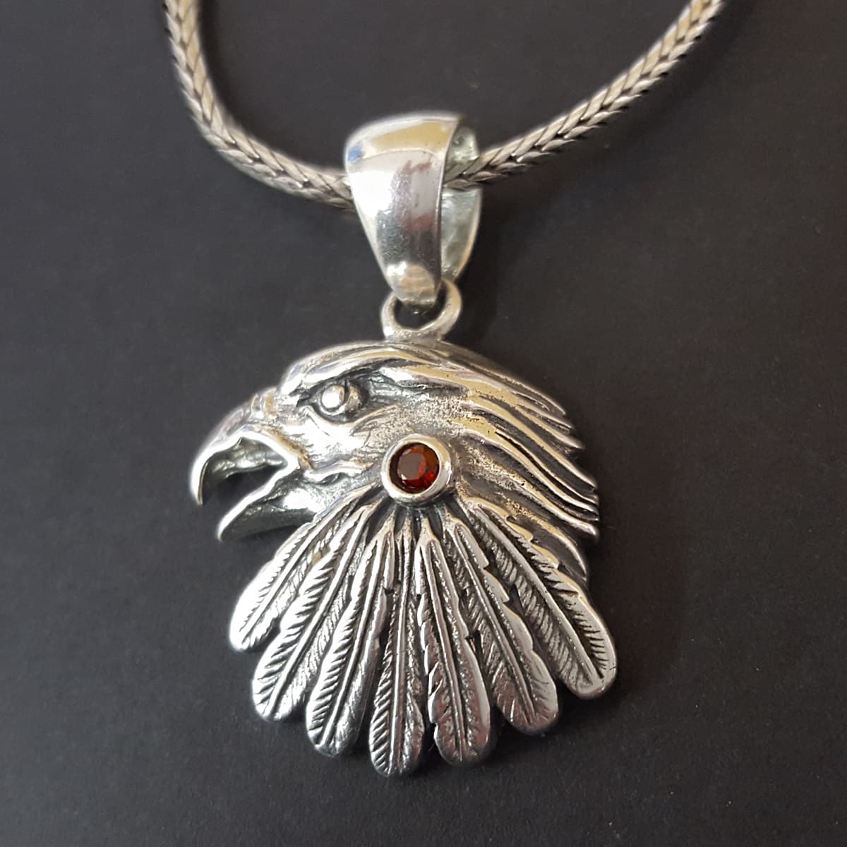 eagle pendant mens necklace