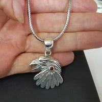 men's eagle head necklace, eagle jewellery 