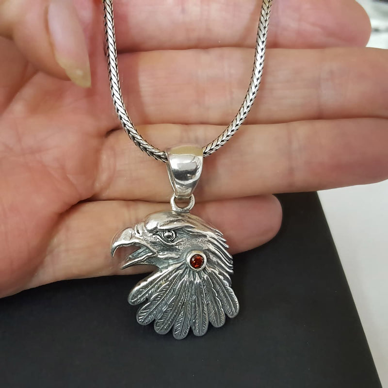 men's eagle head necklace, eagle jewellery 