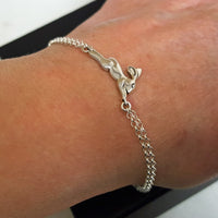 leaping hare bracelet silver