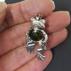 frog pendant silver necklace, king frog