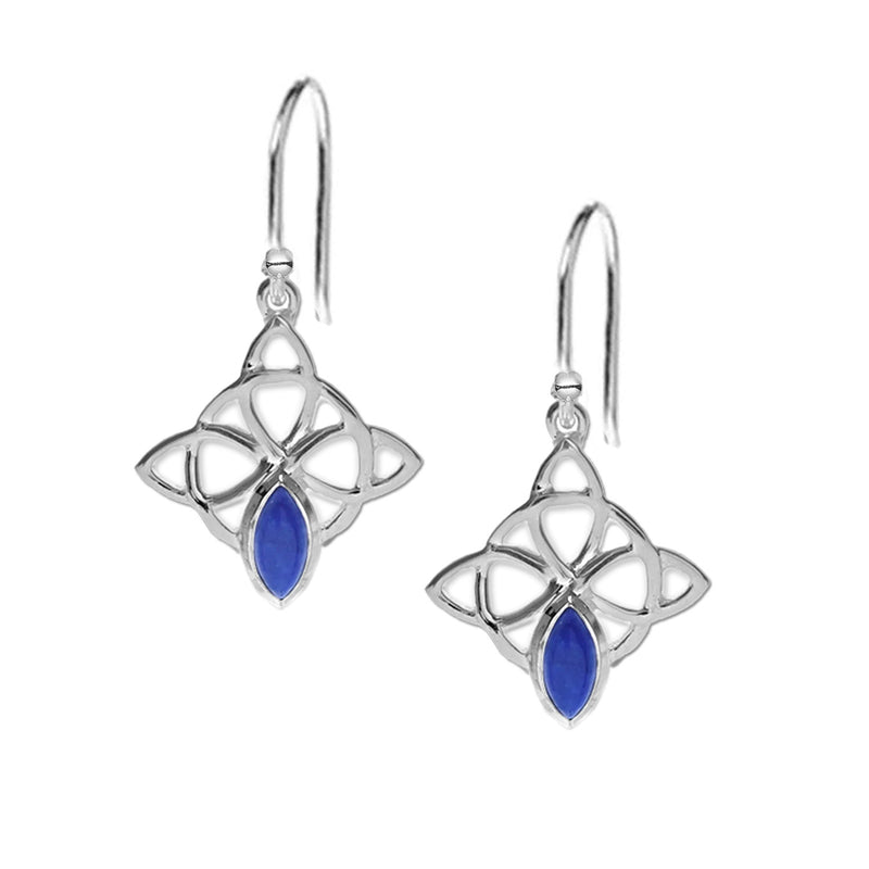 Lapis earrings, cceltic design lapis lazuli jewellery
