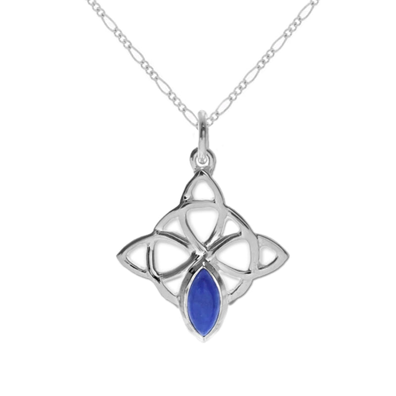 Lapis celtic pendant necklace, blue laips lazili 