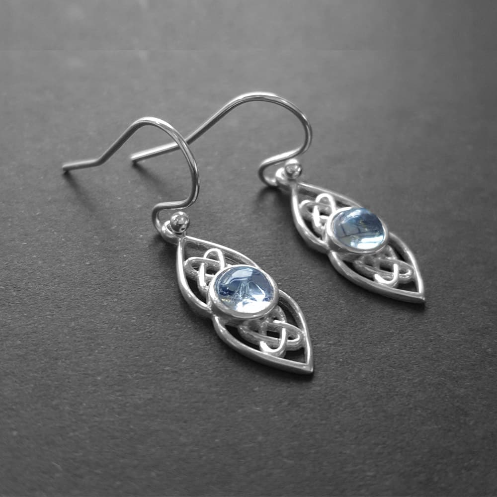 Silver blue hot sale topaz earrings