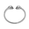 skull torque bangle, 925 silver 