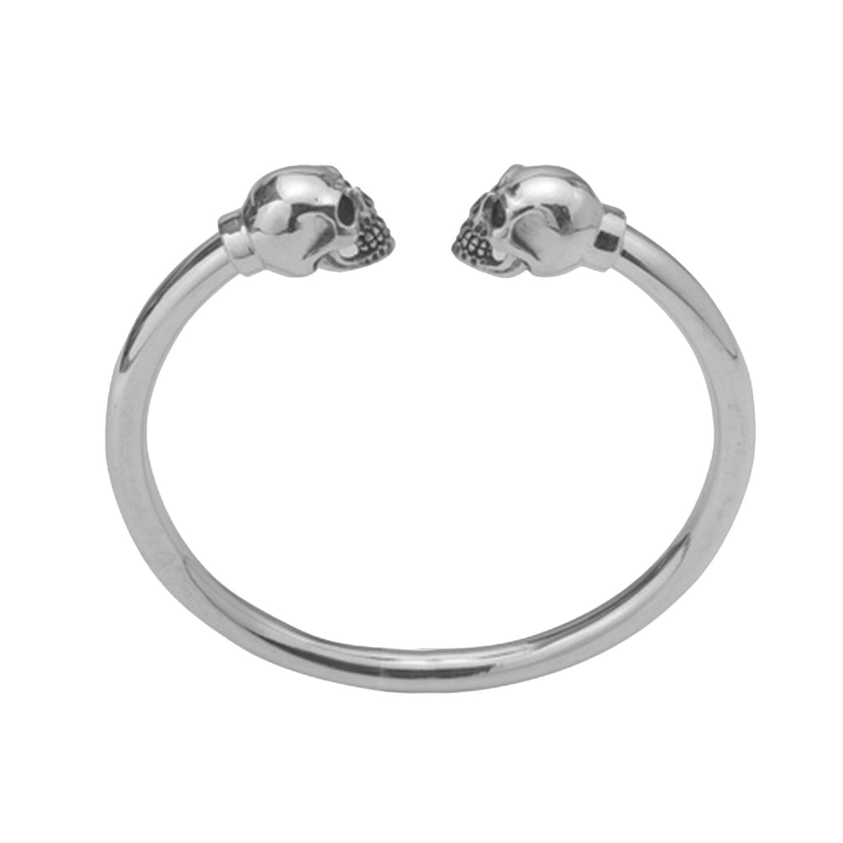 skull torque bangle, 925 silver 