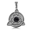 solid triquetra round men's pendant 