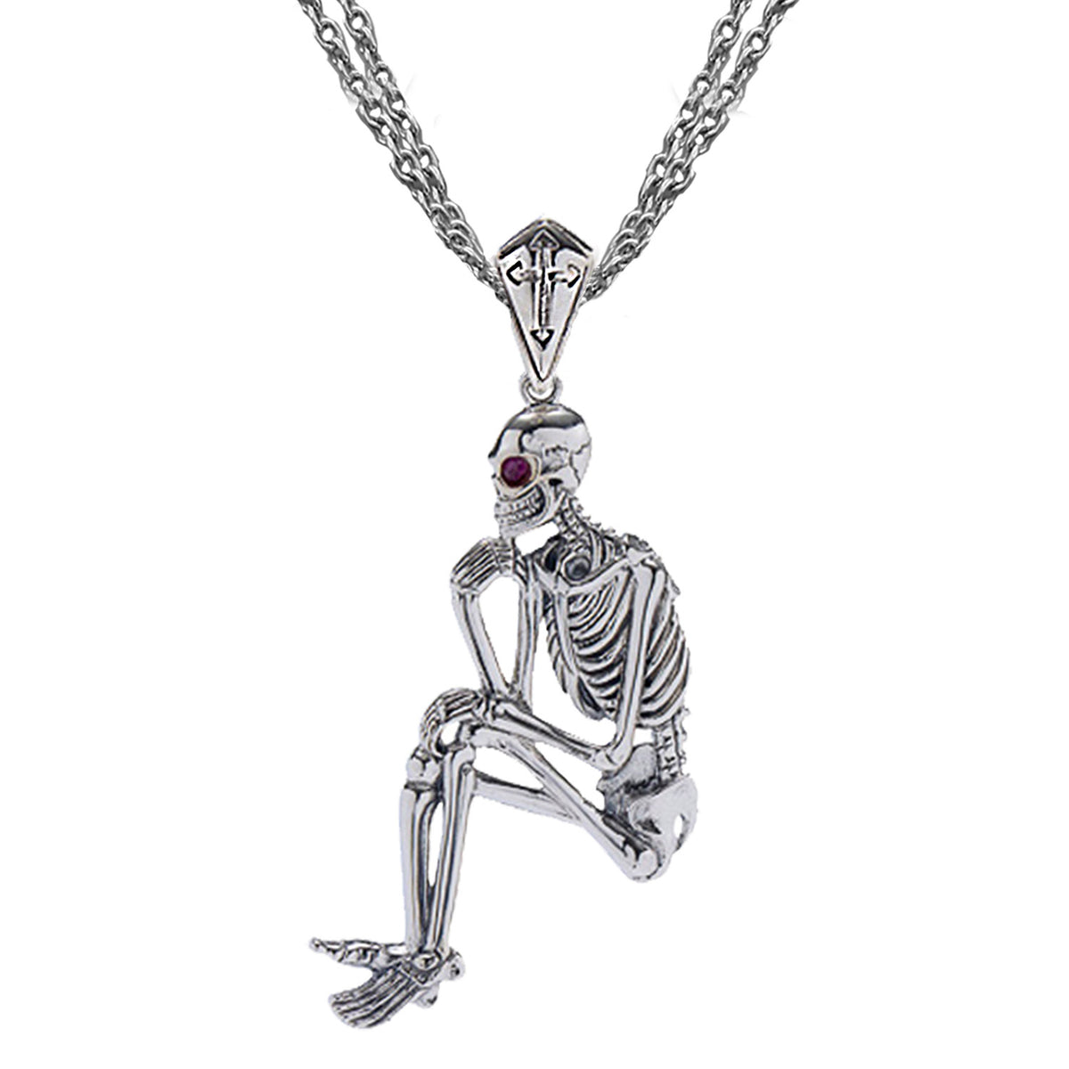 skeleton gothic necklace, alternative jewellery