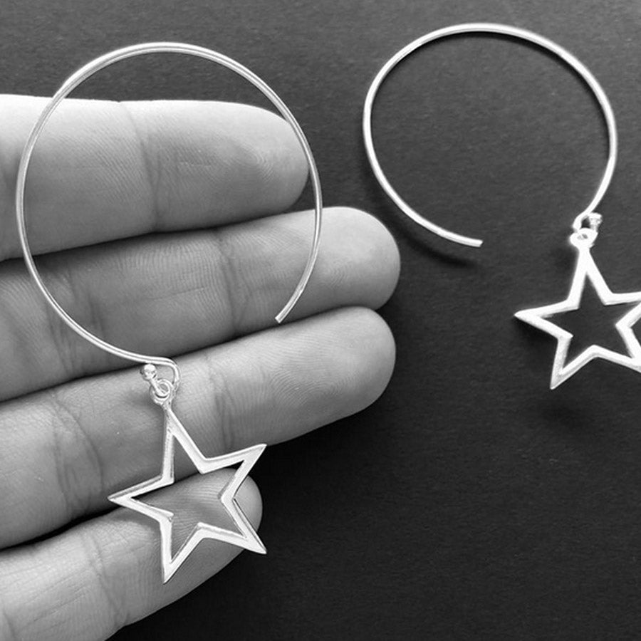 Small hoops with on sale stars